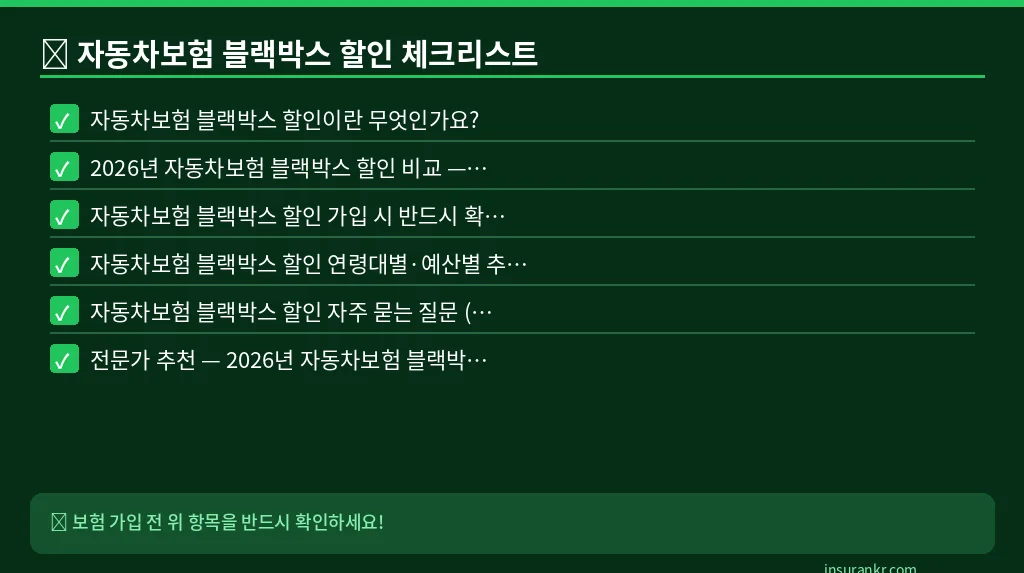 자동차보험 블랙박스 할인 체크리스트