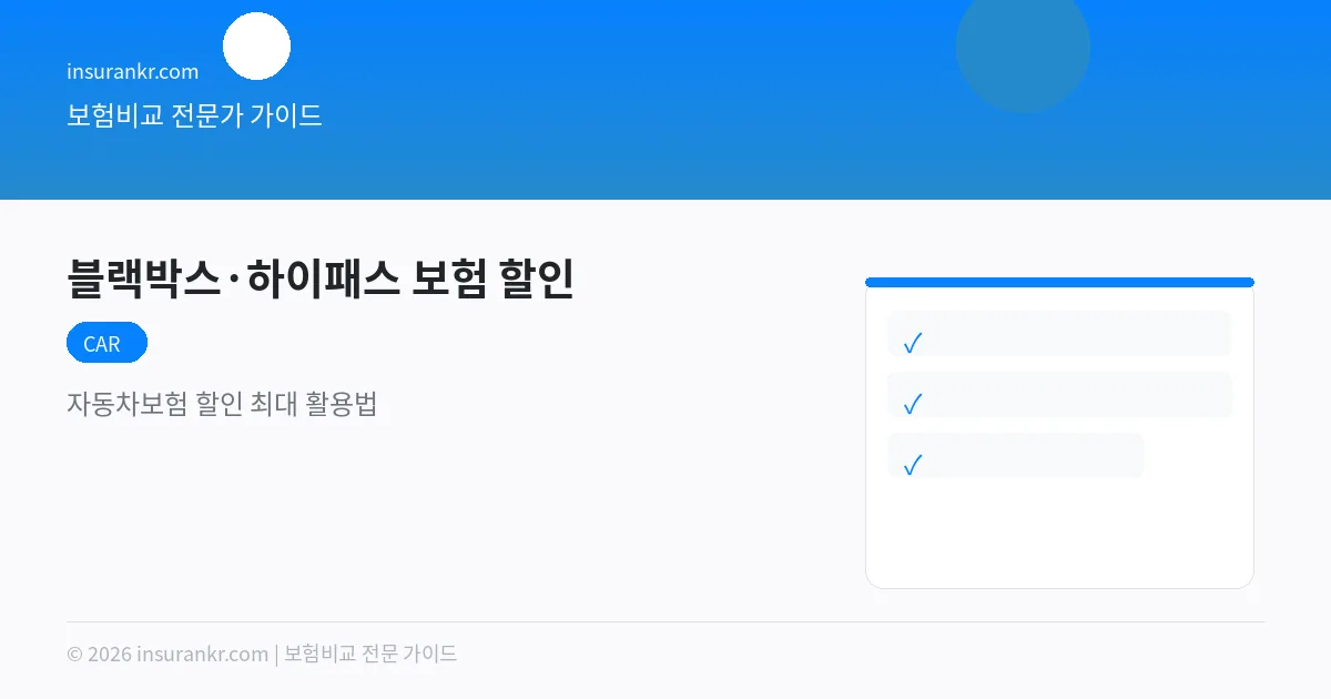 블랙박스·하이패스 보험 할인 — 자동차보험 할인 최대 활용법