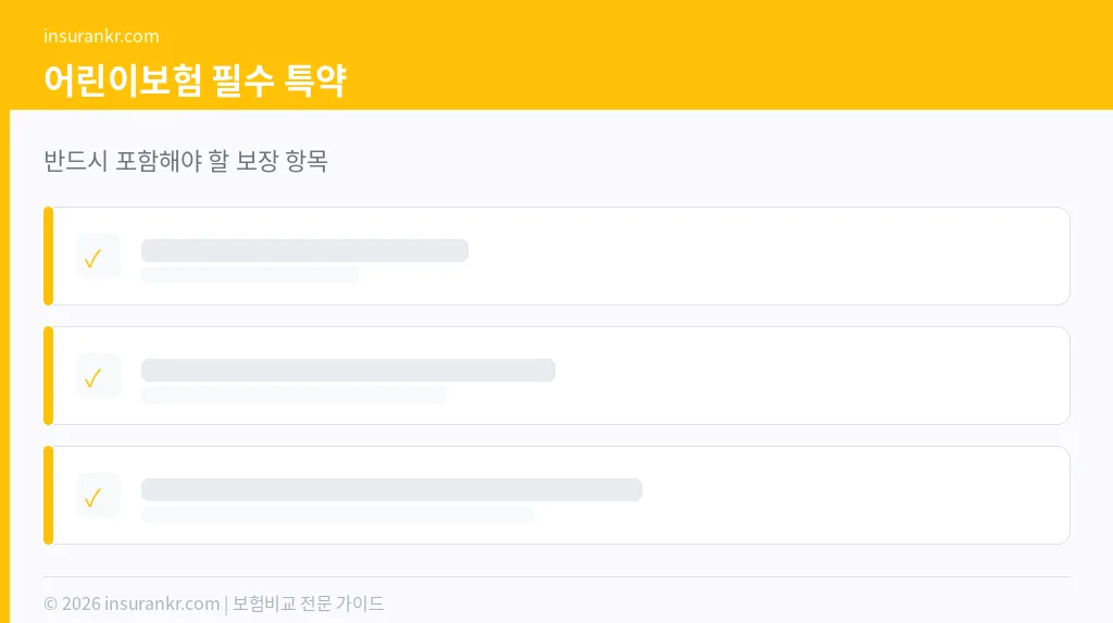어린이보험 필수 보장 체크리스트