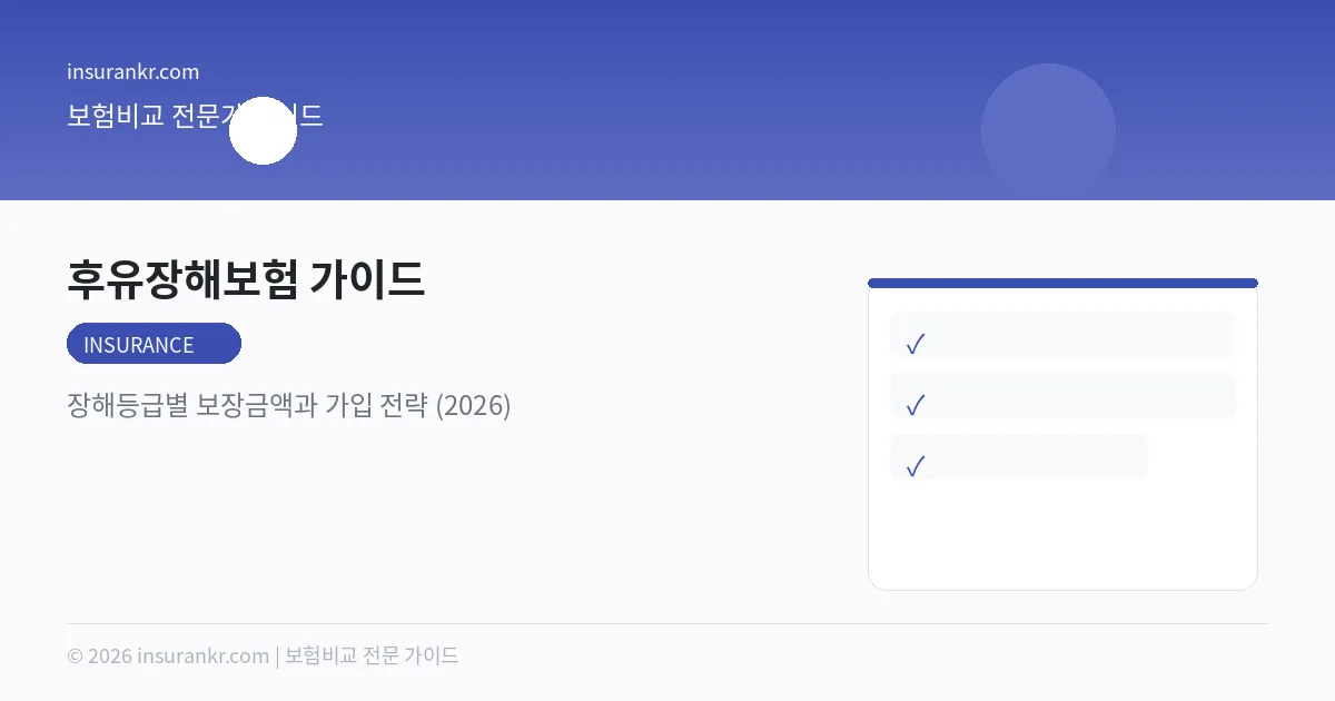 후유장해보험 가이드 — 장해등급별 보장금액과 가입 전략 (2026)