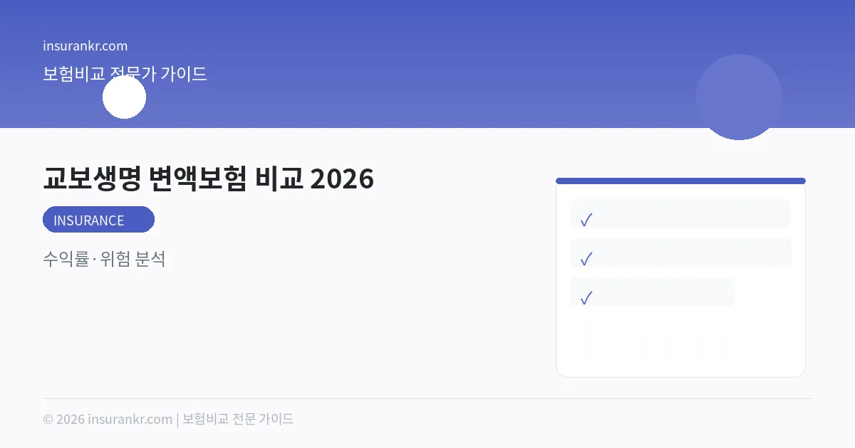 교보생명 변액보험 비교 2026 — 수익률·위험 분석