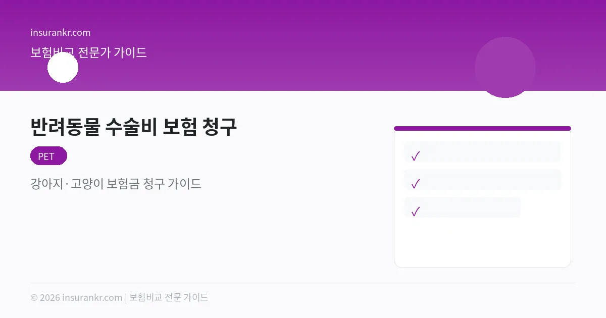 반려동물 수술비 보험금 청구 가이드 — 서류·절차·거절 대처법